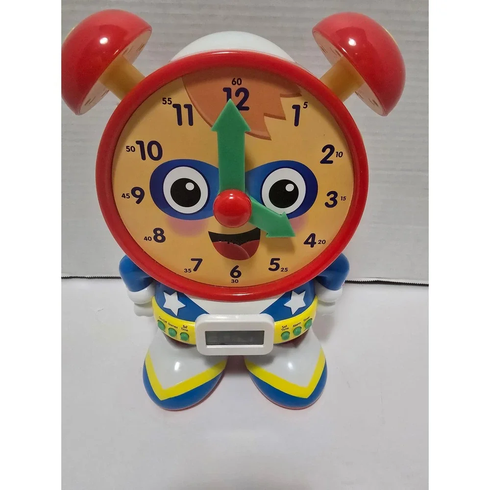 Kids Learning Resources Telly The Teaching Time Clock Superhero Red Blue